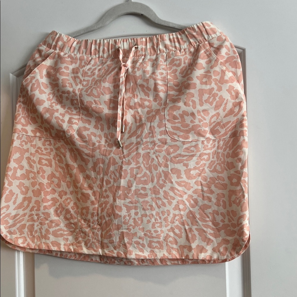 Chico's Peach Animal Print Mini Skirt